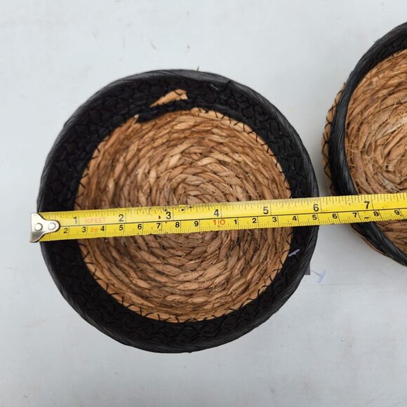 New Small Set of 2 Baskets Woven Basket Dark Navy Blue Decor Keys Holder Entrywa - Picture 7 of 11